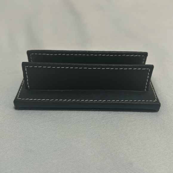 Coach Other - COACH BLACK LEATHER BUSINESSES CARD HOLDER 4X2” DESKTOP WEIGHTED